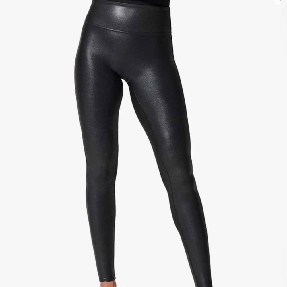 SPANX Faux Leather High Waisted Legging- Medium